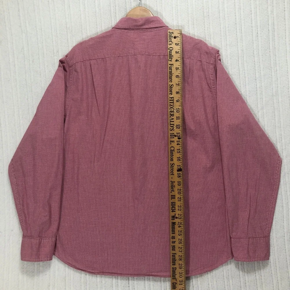 J.Crew Tailored Fit Button Down Shirt Gingham Check Long Sleeve Red Size‎ M